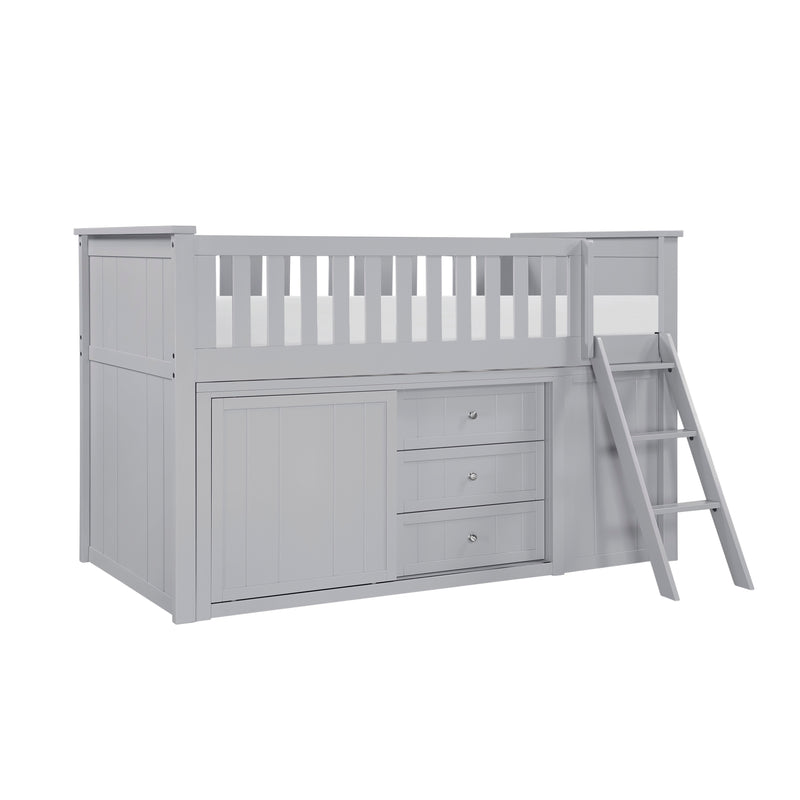 Orion - (6) Low Loft Bunk with Bookcase and 2 Dressers