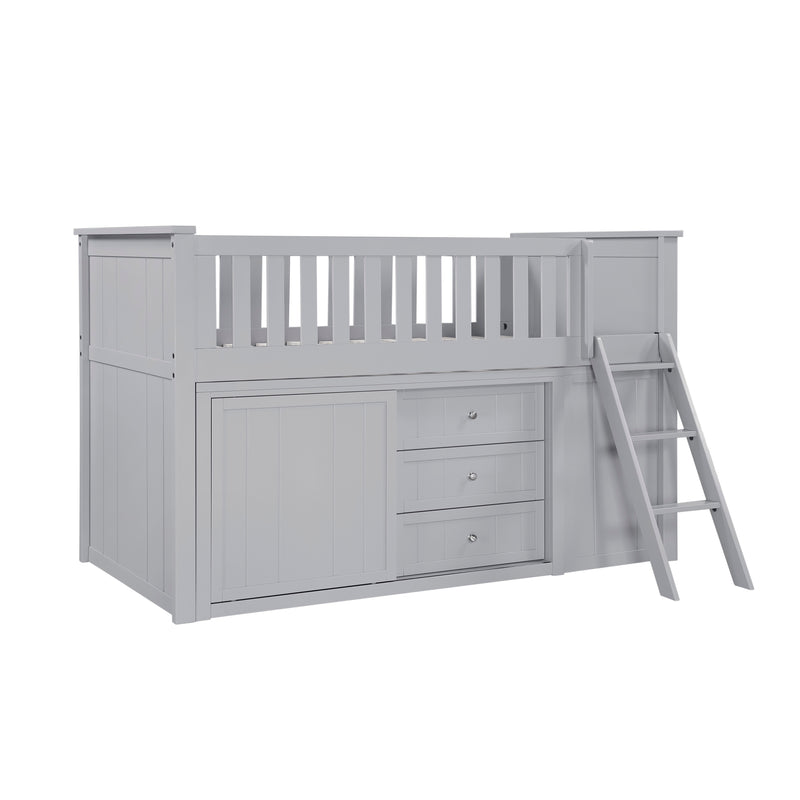 Orion - (6) Low Loft Bunk with Bookcase and 2 Dressers
