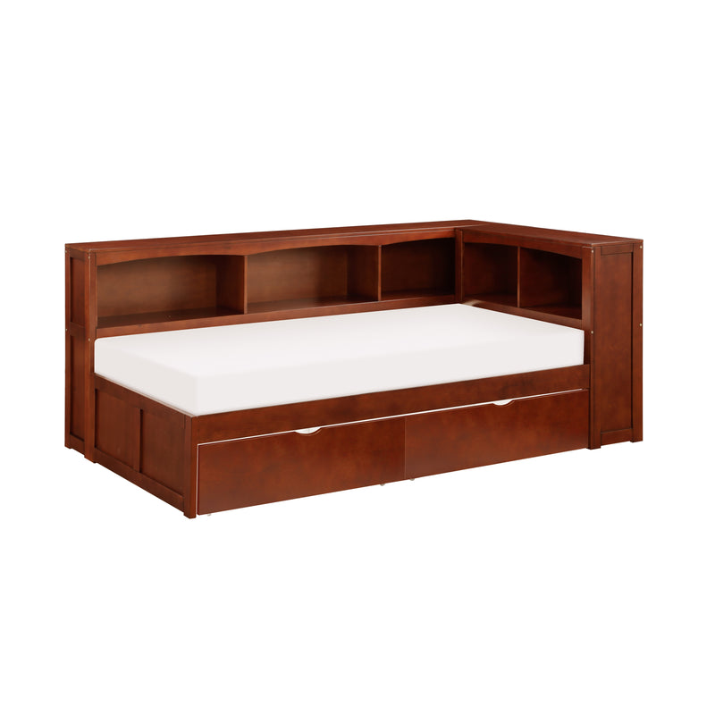 Rowe - (4) Twin Bookcase Corner Platform Bed with Storage Boxes