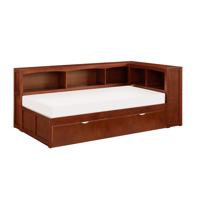 Rowe - (4) Twin Bookcase Corner Platform Bed with Twin Trundle