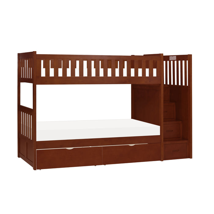 Rowe - (5) Twin/Twin Step Bunk Bed with Storage Boxes