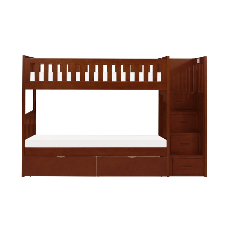 Rowe - (5) Twin/Twin Step Bunk Bed with Storage Boxes