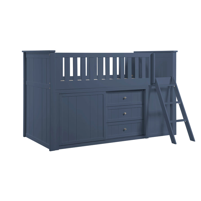 - (5) Low Loft Bunk with Bookcase and Dresser