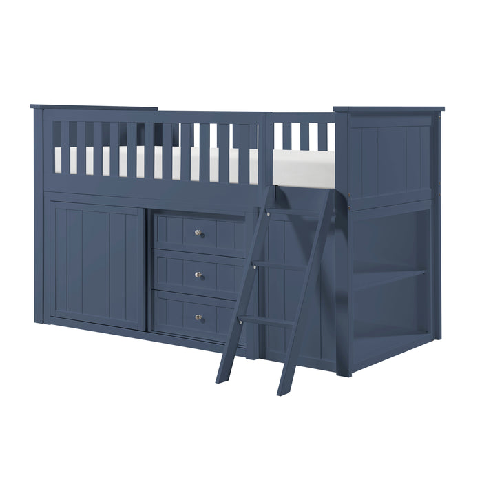 - (6) Low Loft Bunk with Bookcase and 2 Dressers