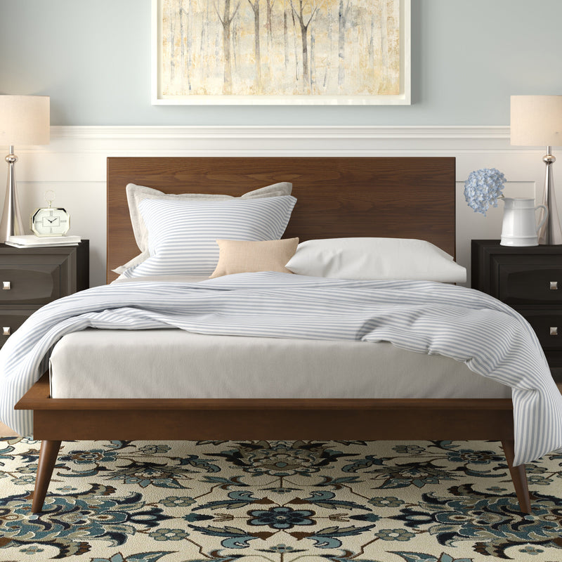 - (2) Queen Platform Bed, Brown