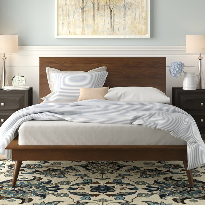 - (2) Queen Platform Bed, Brown