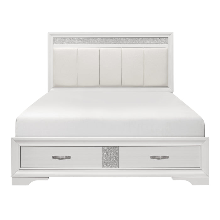 Luster - (3) Eastern King Platform Bed with Footboard Storage