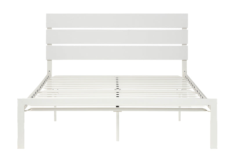 - Queen Metal Bed, White