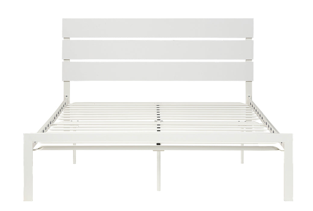 - Queen Metal Bed, White