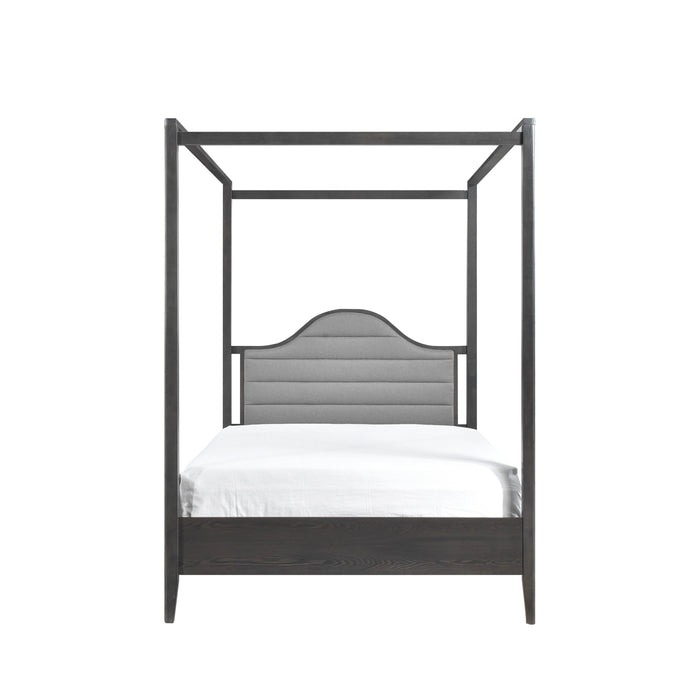 - (2) Full Canopy Platform Bed with Upholstered Headboard