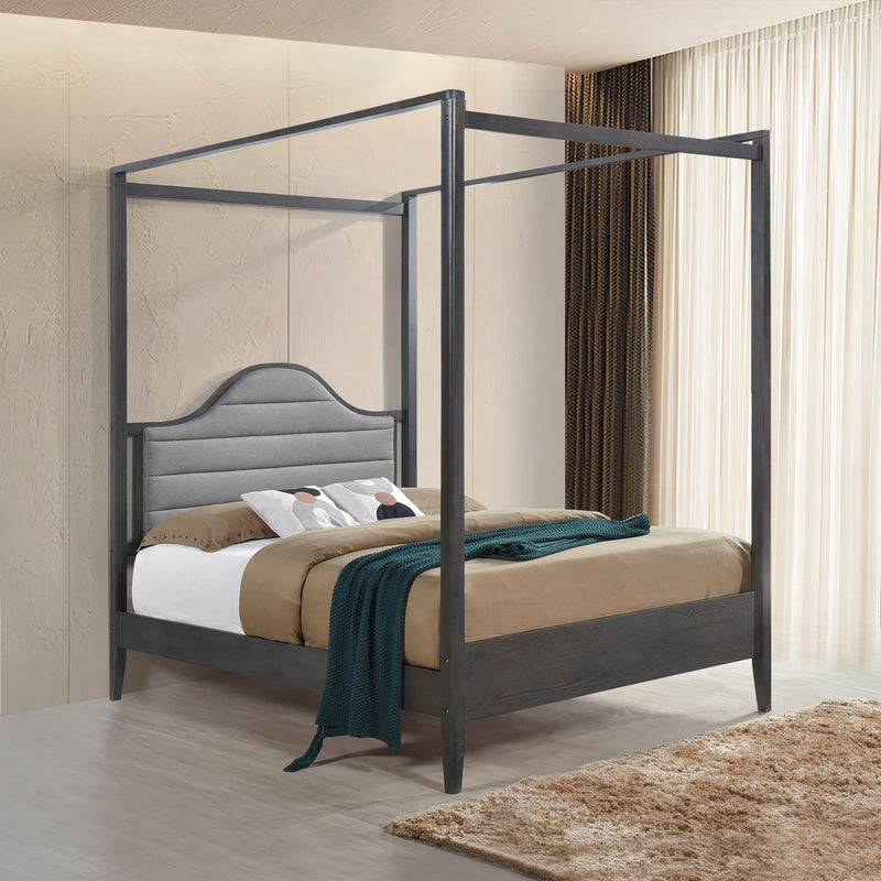 - (2) Full Canopy Platform Bed with Upholstered Headboard