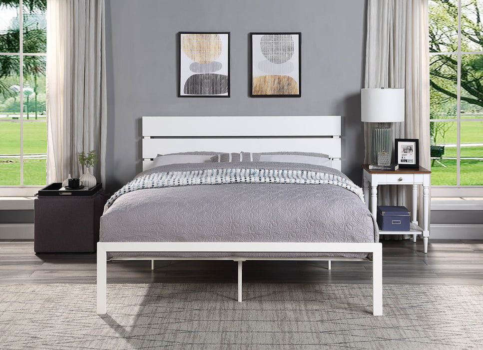 - Queen Metal Bed, White