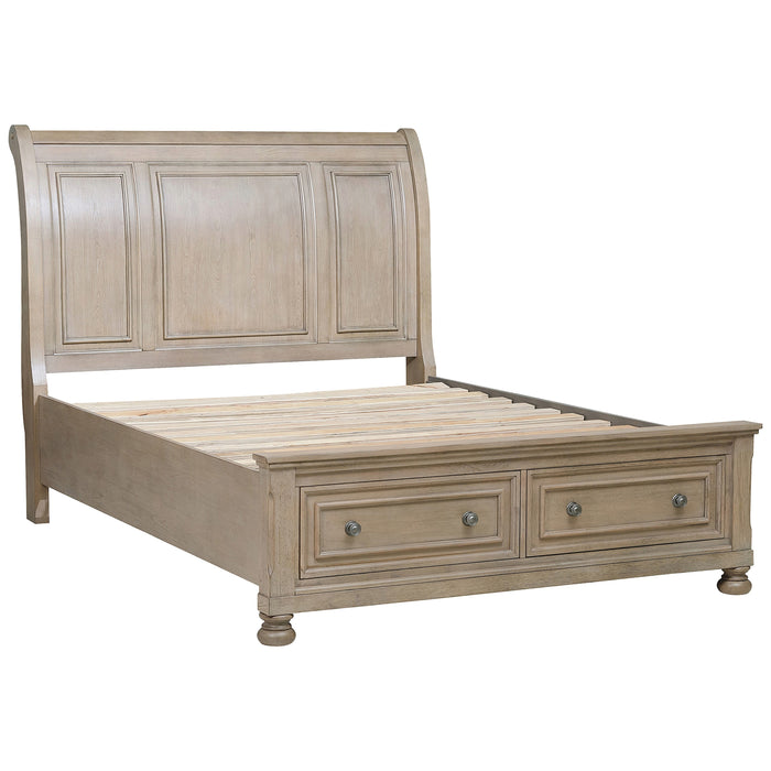 Bethel - (3) Queen Platform Bed with Footboard Storage
