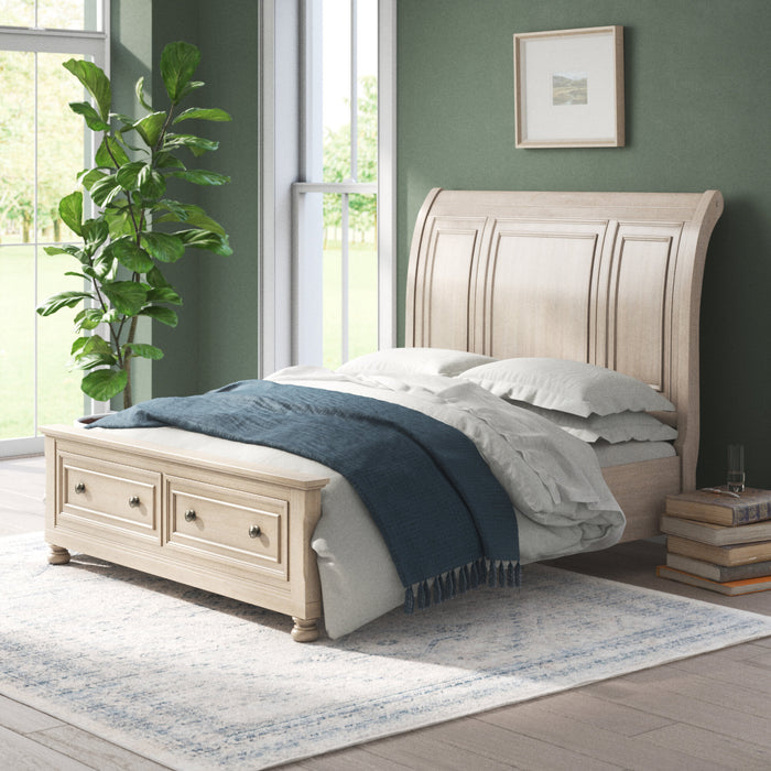 Bethel - (3) Queen Platform Bed with Footboard Storage