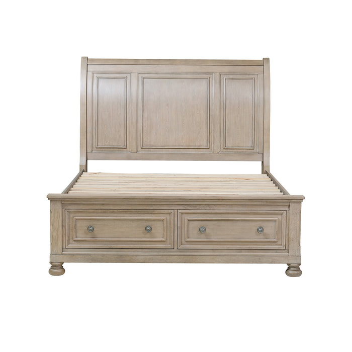 Bethel - (3) Queen Platform Bed with Footboard Storage