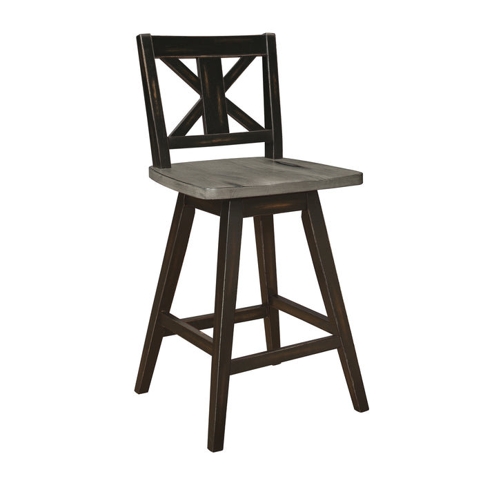Amsonia - Swivel Counter Height Chair, Black