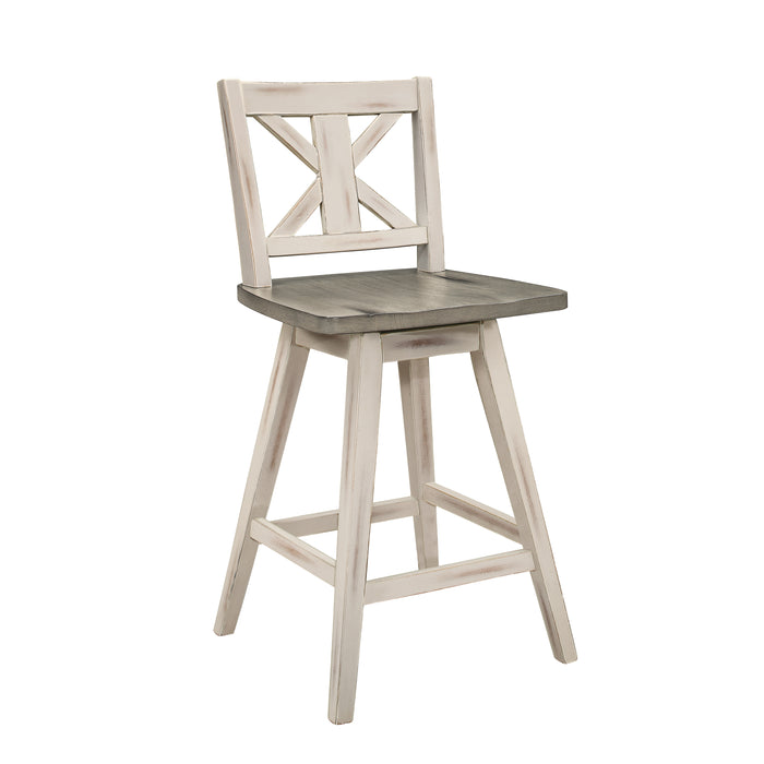 Amsonia - Swivel Counter Height Chair, White