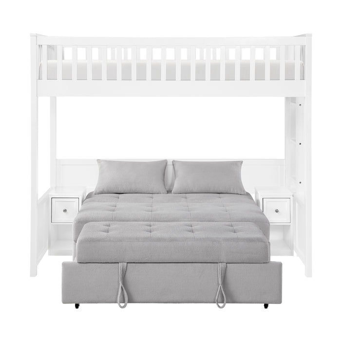 Aerie - (4) Twin Loft Bunk Bed with Night Stand and Sofa Bed