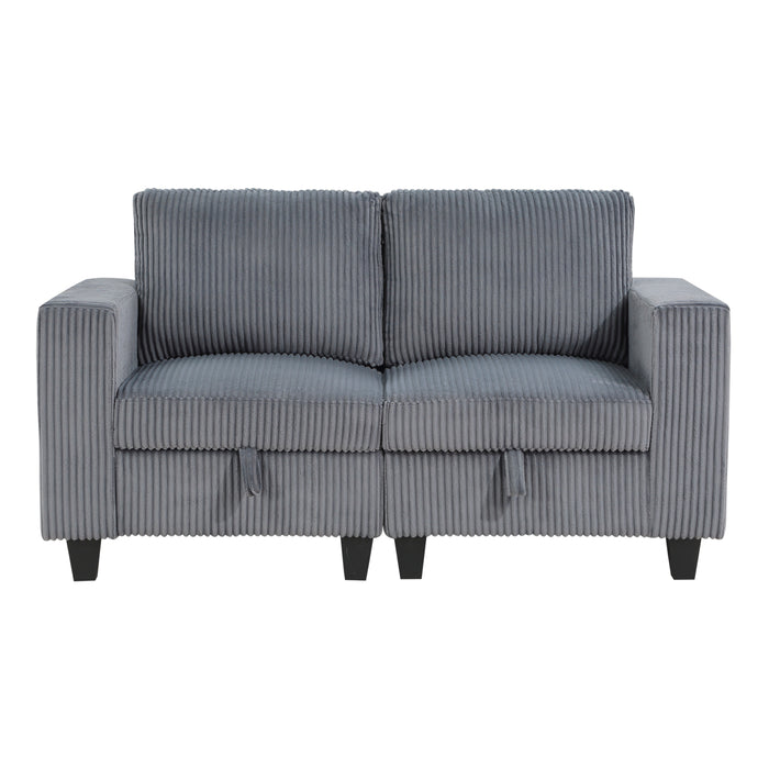 Walterboro - (2)Love Seat with Storage, Storage Pouches and Charging Ports