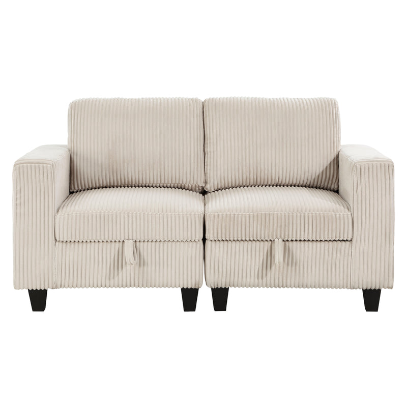 Walterboro - (2)Love Seat with Storage, Storage Pouches and Charging Ports