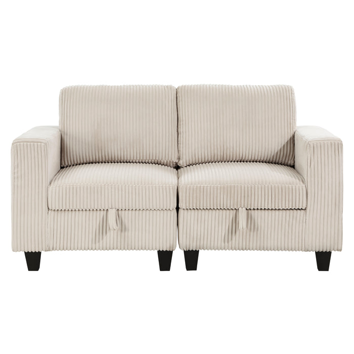 Walterboro - (2)Love Seat with Storage, Storage Pouches and Charging Ports