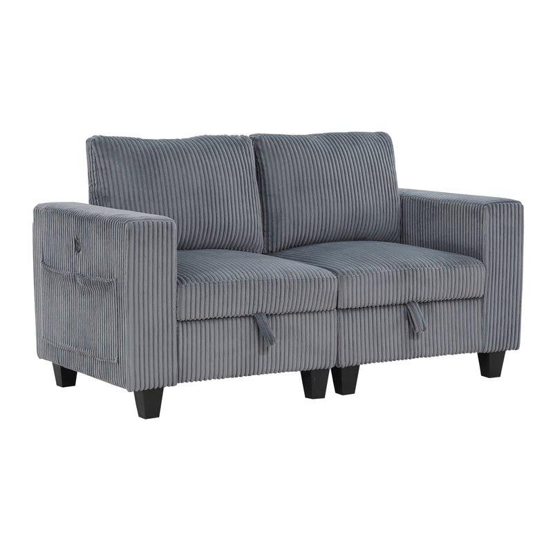 Walterboro - (2)Love Seat with Storage, Storage Pouches and Charging Ports