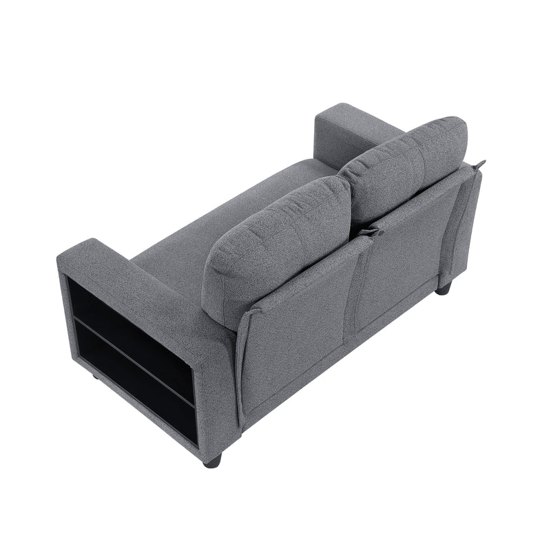 Robinson - (2)Love Seat with Pull-out Bed, Shelves and Charging Ports