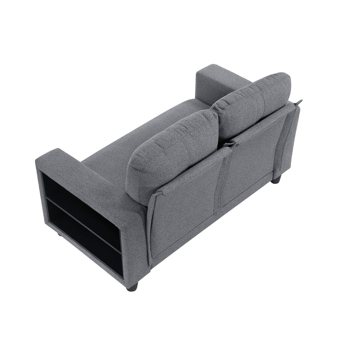Robinson - (2)Love Seat with Pull-out Bed, Shelves and Charging Ports