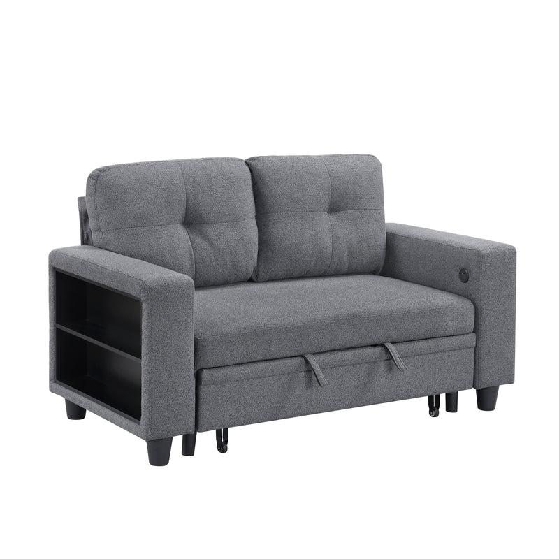 Robinson - (2)Love Seat with Pull-out Bed, Shelves and Charging Ports