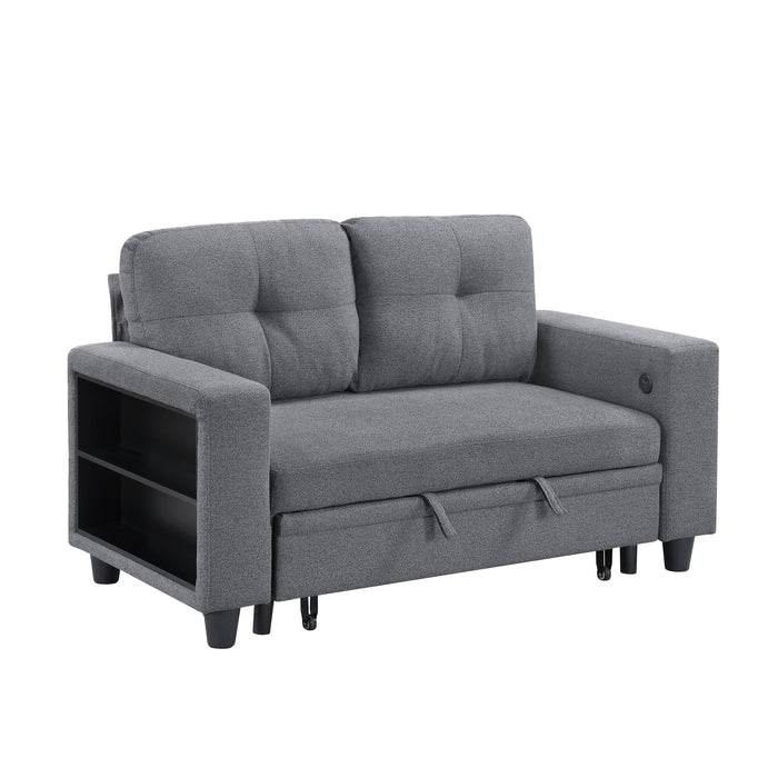 Robinson - (2)Love Seat with Pull-out Bed, Shelves and Charging Ports