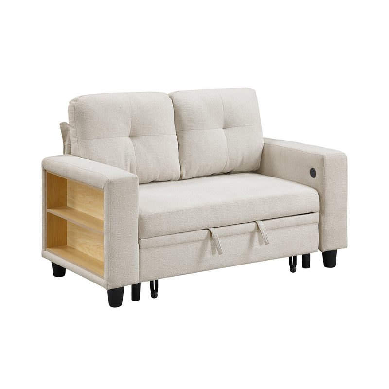 Robinson - (2)Love Seat with Pull-out Bed, Shelves and Charging Ports
