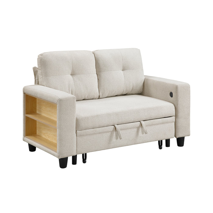 Robinson - (2)Love Seat with Pull-out Bed, Shelves and Charging Ports
