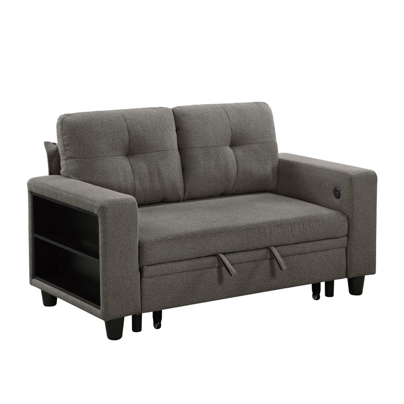 Robinson - (2)Love Seat with Pull-out Bed, Shelves and Charging Ports