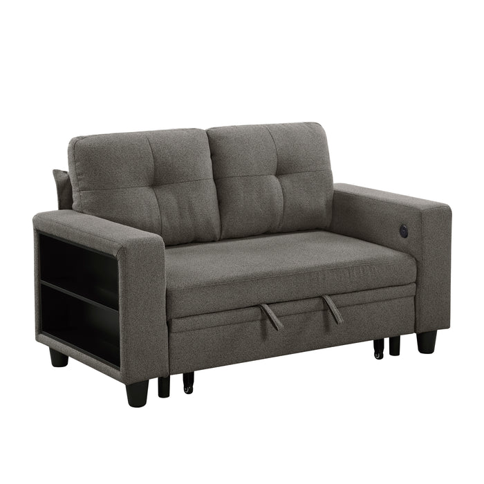 Robinson - (2)Love Seat with Pull-out Bed, Shelves and Charging Ports