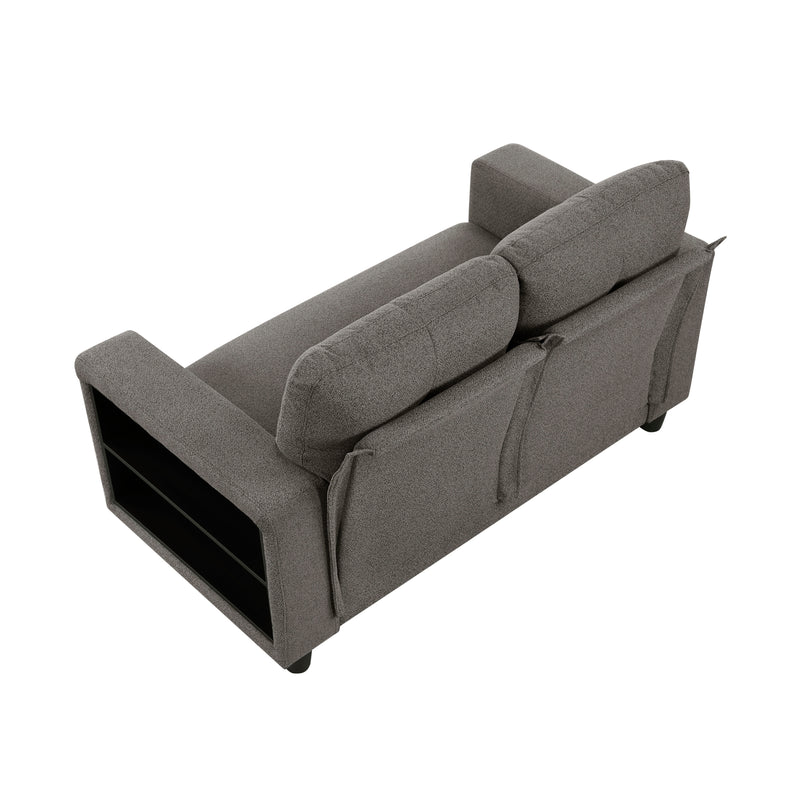 Robinson - (2)Love Seat with Pull-out Bed, Shelves and Charging Ports