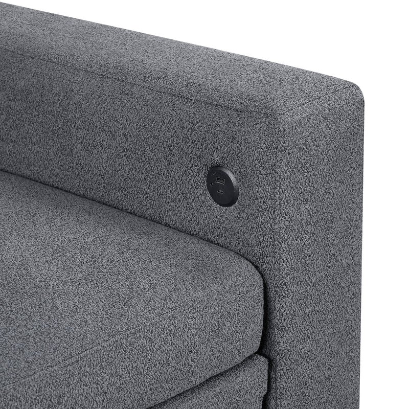 Robinson - (2)Love Seat with Pull-out Bed, Shelves and Charging Ports