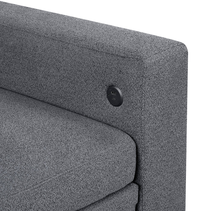 Robinson - (2)Love Seat with Pull-out Bed, Shelves and Charging Ports