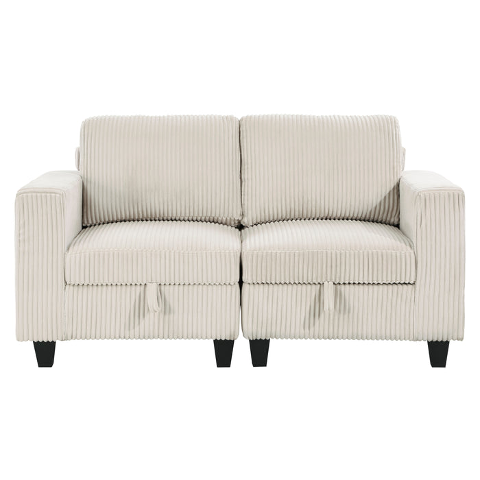 Walterboro - (2)Love Seat with Storage, Storage Pouches and Charging Ports