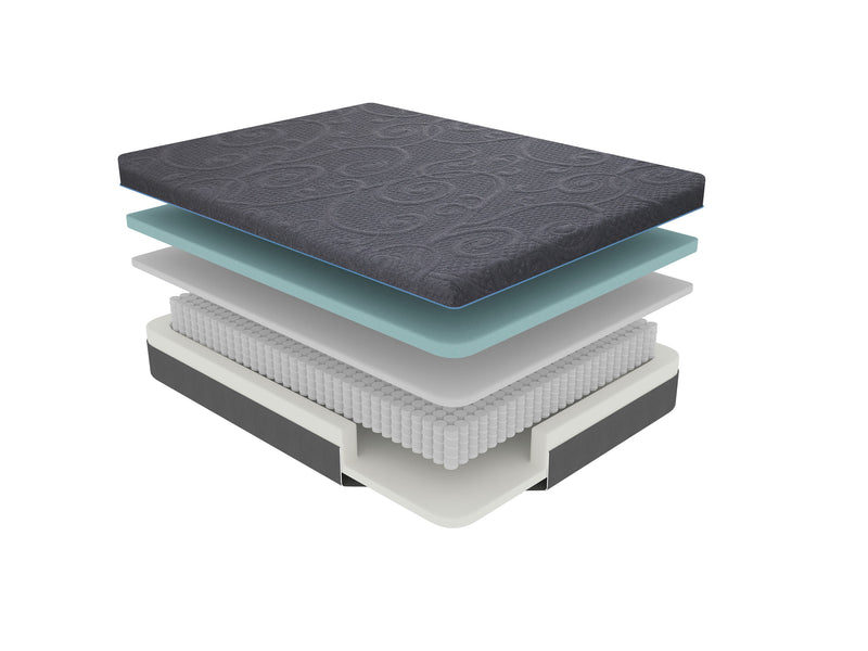 Mira - 11" Split Eastern King Gel-Infused Memory Foam Hybrid Mattress(2-Piece)