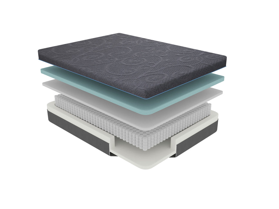 Mira - 11" Split Eastern King Gel-Infused Memory Foam Hybrid Mattress(2-Piece)