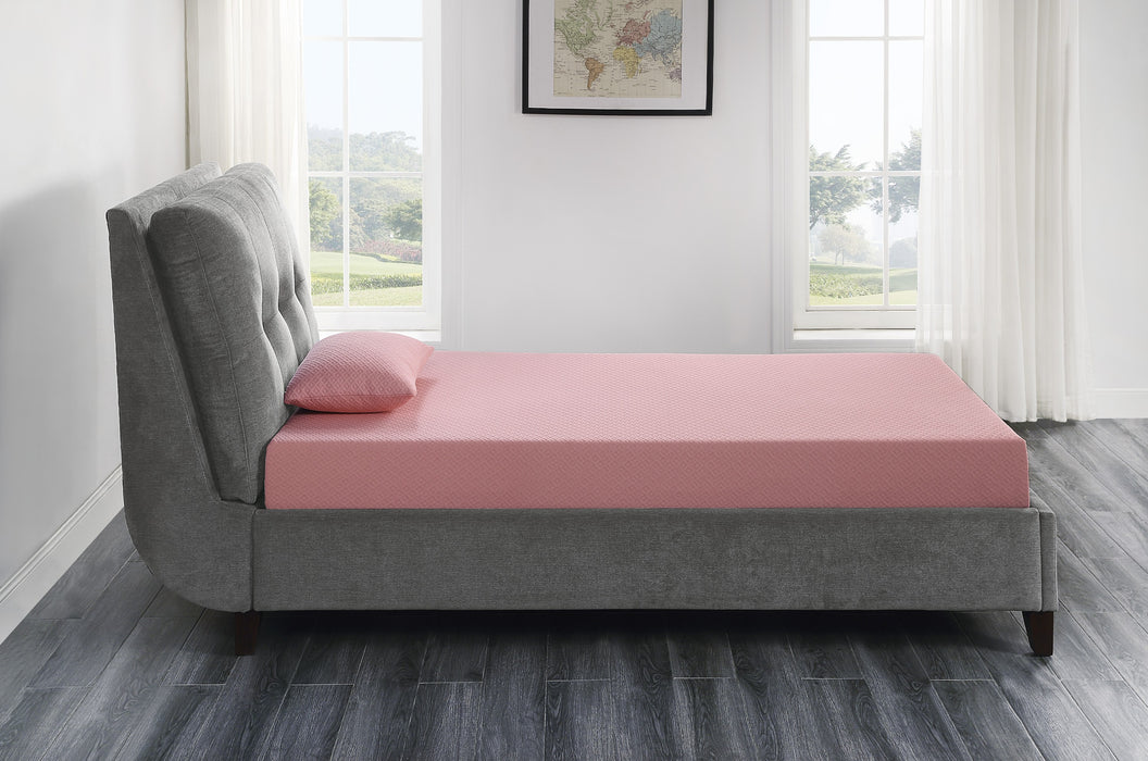 Leo - 7" Pink Full Gel-Infused Memory Foam Mattress and Pillow Set