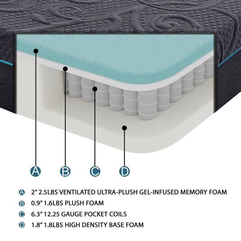 Mira - 11" Queen Gel-Infused Memory Foam Hybrid Mattress