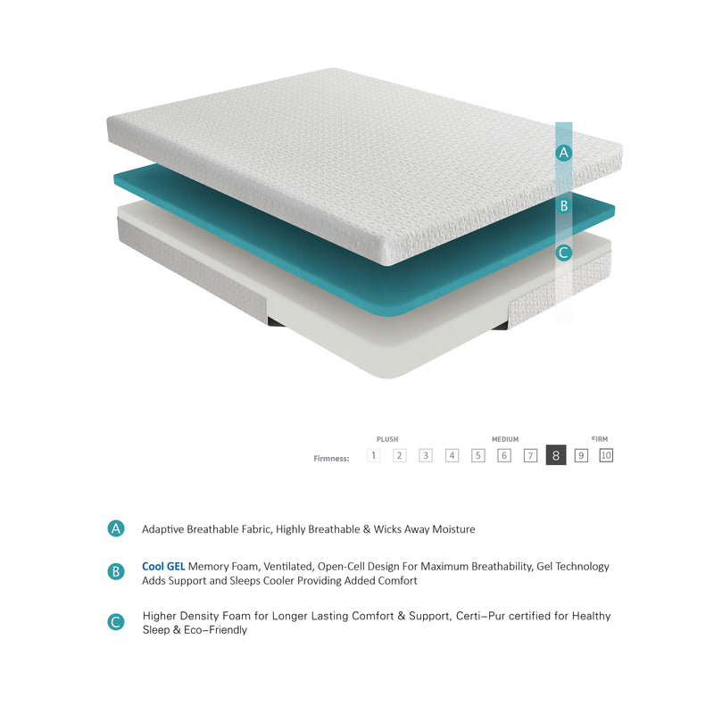 Altair - 8" Twin Gel-Infused Memory Foam Mattress
