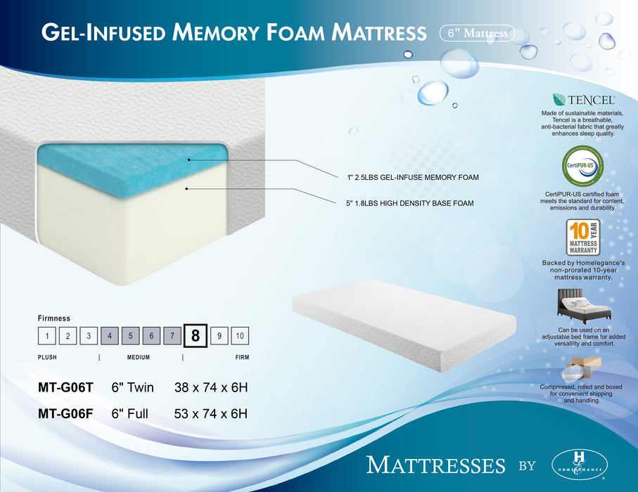 Altair - 6" Twin Gel-Infused Memory Foam Mattress