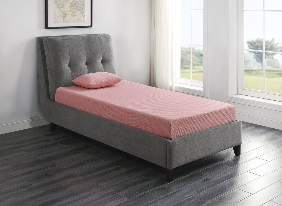 Leo - 7" Pink Twin Gel-Infused Memory Foam Mattress and Pillow Set