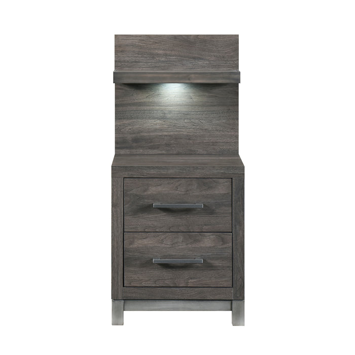 Zephyr - (2) Night Stand with Wall Panel