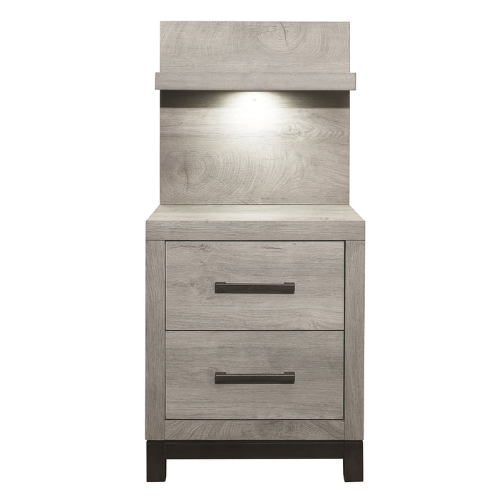 Zephyr - (2) Night Stand with Wall Panel