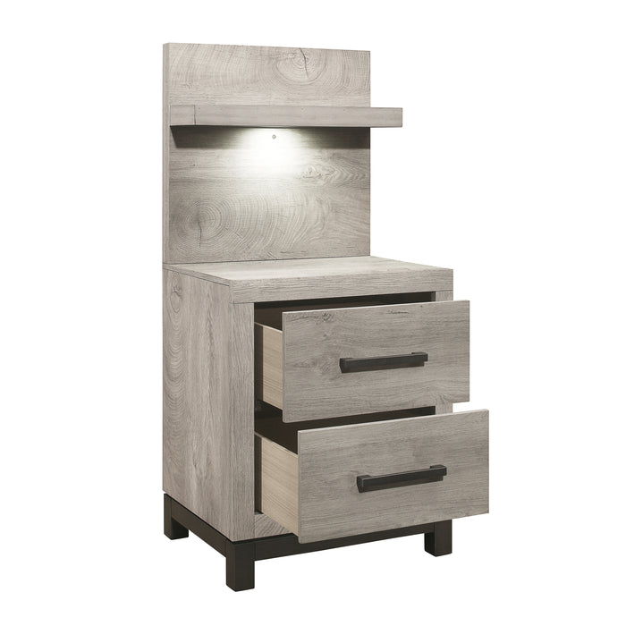 Zephyr - (2) Night Stand with Wall Panel