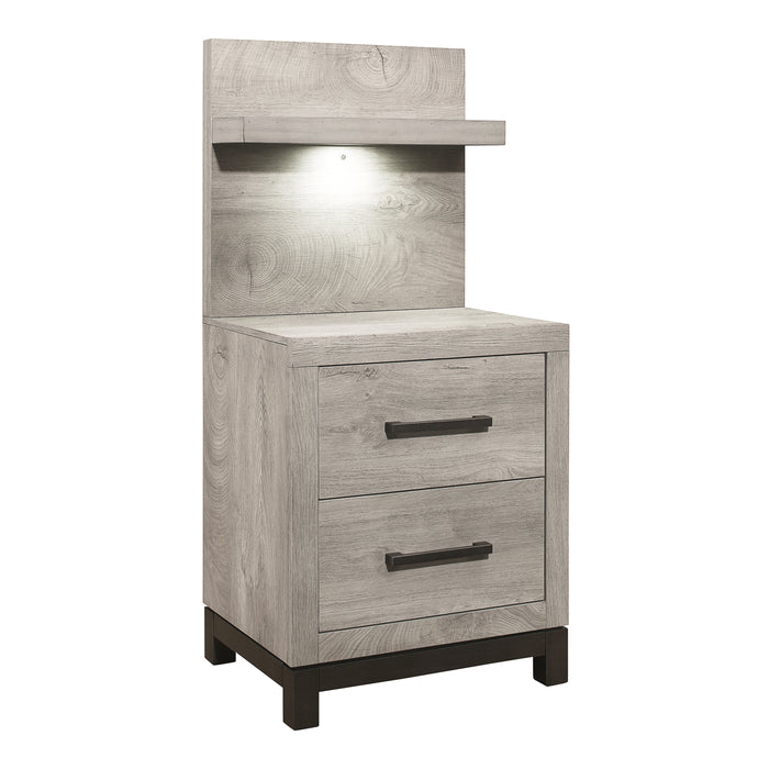 Zephyr - (2) Night Stand with Wall Panel