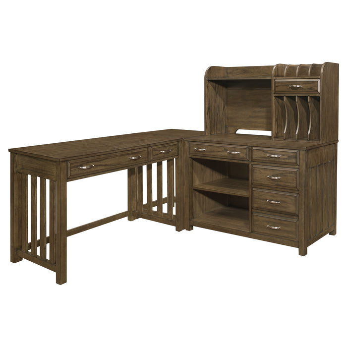 Blanche - 4pc Corner Desk (Desk+Corner+Credenza+Hutch)